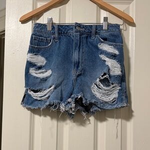 Hollister Blue Distressed Jean Shorts